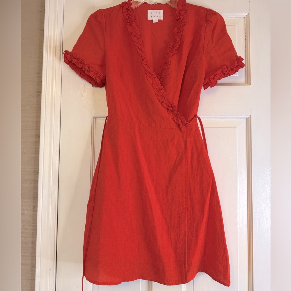Lost + Wanderโ Orange Wrap Mini Dress